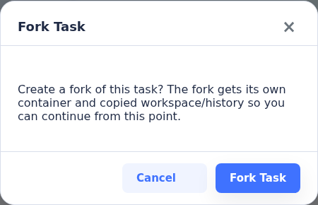 Fork task confirmation